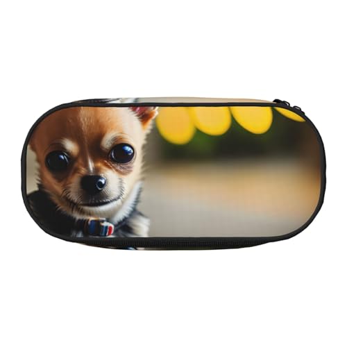 ZTPOWQA Modisches Federmäppchen mit Chihuahua-Motiv, funktionales Federmäppchen, für Schule, Reisen, Büro, Gebrauch, Schwarz , Einheitsgröße, Taschen-Organizer ZTPOWQA Modisches Federmäppchen mit Chihuahua-Motiv, funktionales Federmäppchen, für Schule, Reisen, Büro, Gebrauch, Schwarz , Einheitsgröße, Taschen-Organizer von ZTPOWQA