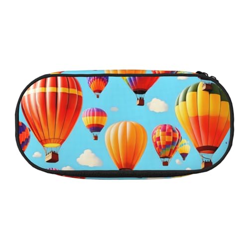 ZTPOWQA Modisches Federmäppchen mit Heißluftballon-Aufdruck, funktionales Stifteetui, Schule, Reisen, Büro, Schwarz , Einheitsgröße, Taschen-Organizer von ZTPOWQA