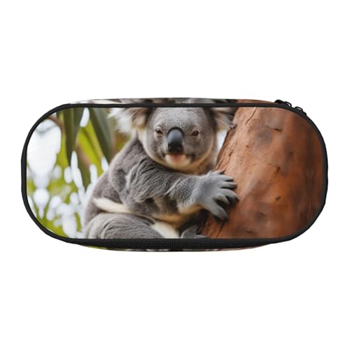 ZTPOWQA Modisches Federmäppchen mit Koala-Motiv, funktionales Federmäppchen, Schule, Reisen, Büro, praktisch, Schwarz , Einheitsgröße, Taschen-Organizer von ZTPOWQA
