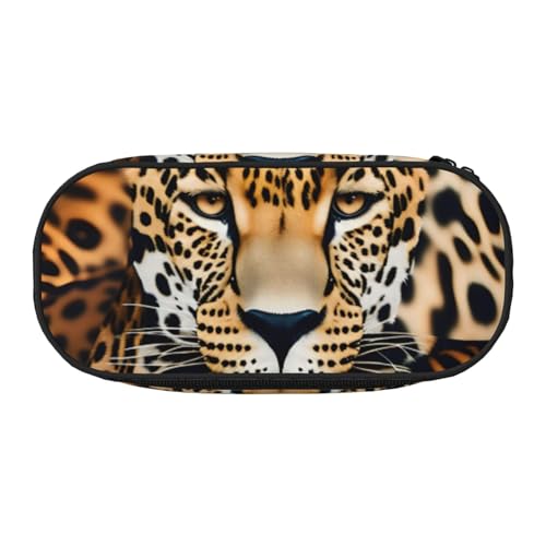 ZTPOWQA Modisches Federmäppchen mit Leopardenmuster, funktionales Federmäppchen, Schule, Reisen, Büro, praktisch, Schwarz , Einheitsgröße, Taschen-Organizer von ZTPOWQA