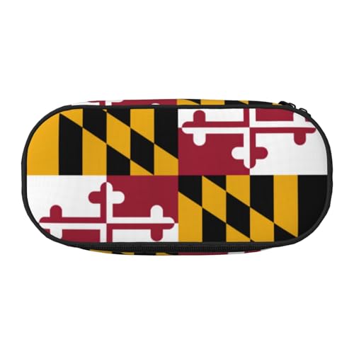ZTPOWQA Modisches Federmäppchen mit Maryland-Staatsflagge, funktionales Federmäppchen, für Schule, Reisen, Büro, Schwarz , Einheitsgröße, Taschen-Organizer ZTPOWQA Modisches Federmäppchen mit Maryland-Staatsflagge, funktionales Federmäppchen, für Schule, Reisen, Büro, Schwarz , Einheitsgröße, Taschen-Organizer von ZTPOWQA