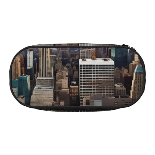 ZTPOWQA New York Fashion City Print Modisches Federmäppchen Funktionales Stifteetui Schule Reisen Büro Gebrauch Bequemlichkeit, Schwarz , Einheitsgröße, Taschen-Organizer von ZTPOWQA