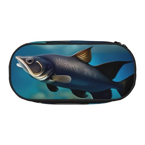 ZTPOWQA Subaquatic Federmäppchen mit Wels-Aufdruck, funktionales Federmäppchen, Schule, Reisen, Büro, praktisch, Schwarz , Einheitsgröße, Taschen-Organizer von ZTPOWQA