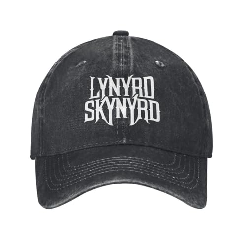 Baumwolle Vintage Washed Denim Baseballkappe Lynyrd Skynyrd Logo Mützen Hip Hop Mütze Baseballkappe aus Baumwolle individuell verstellbar Trucker Mütze für Männer und Frauen von ZTQTQZZ
