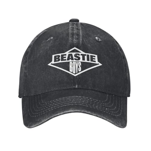 Baumwolle Vintage Washed Denim Baseballkappe NEU Beastie Boys Hüte Hip Hop Hut Baumwolle Baseball Cap individuell verstellbar Trucker Hut für Männer Frauen von ZTQTQZZ