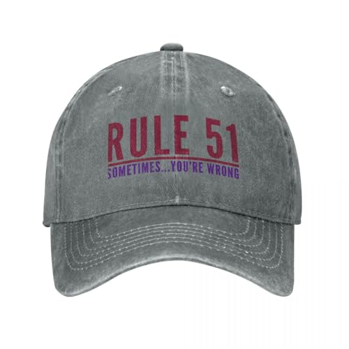 Baumwolle Vintage Washed Denim Baseballkappe Regel 51 Manchmal liegst du falsch – Gibbs Regeln – NCIS 2 Cap Cowboyhut Mütze Winter Icon Damen Wintermützen 2023 Herren von ZTQTQZZ