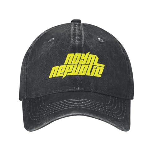 Baumwolle Vintage Washed Denim Baseballkappe Royal Republic Hats Hip Hop Mütze Baseballkappe aus Baumwolle individuell verstellbar Trucker Mütze für Männer und Frauen von ZTQTQZZ