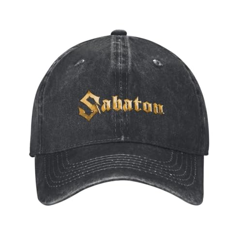 Baumwolle Vintage Washed Denim Baseballkappe Sabaton Logo Hüte Hip Hop Mütze Baseballkappe aus Baumwolle individuell verstellbar Trucker Mütze für Männer und Frauen von ZTQTQZZ
