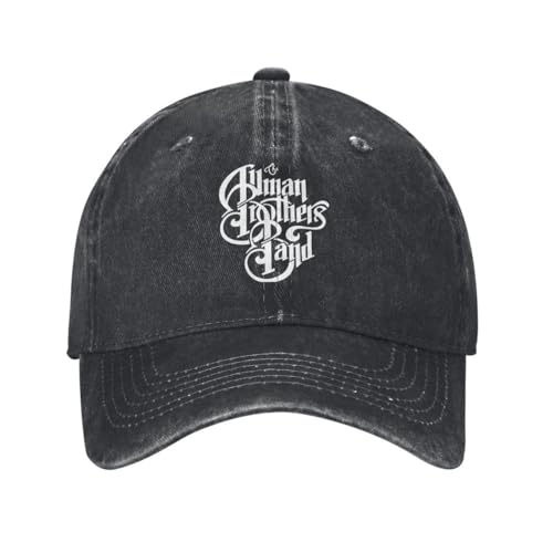 Baumwolle Vintage Washed Denim Baseballkappe The Allman Brothers Logo Hüte Hip Hop Mütze Baseballkappe aus Baumwolle individuell verstellbar Trucker Mütze für Männer und Frauen von ZTQTQZZ