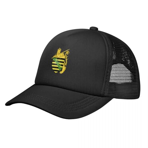 ZTQTQZZ Atmungsaktiv Mesh Baseball Kappe Sporthut Königreich Sachsen Wappen Baseball Kappe Custom Hut Golf Caps Für Frauen Männer von ZTQTQZZ