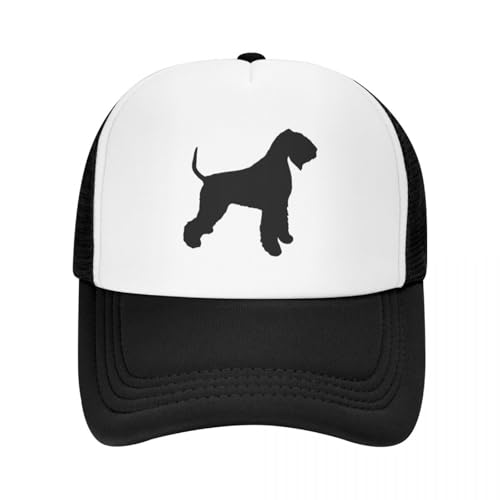 ZTQTQZZ Atmungsaktiv Mesh Baseballmütze Sporthut Riesenschnauzer Riesenschnauzer Silhouette für Hundeliebhaber Baseball Cap Sonnenkappe Snapback Cap Damen Golfbekleidung Herren von ZTQTQZZ