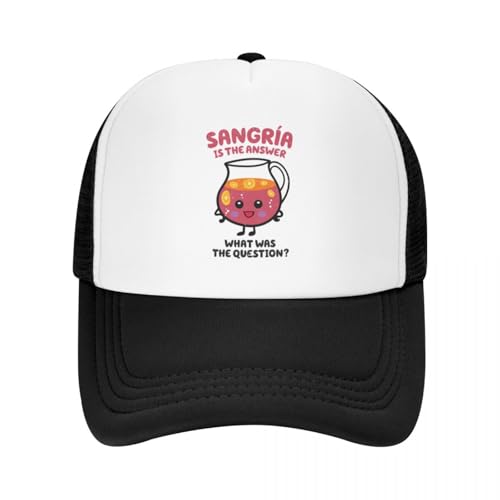 ZTQTQZZ Atmungsaktiv Mesh Baseballmütze Sporthut Sangria ist die Antwort Baseball Cap Rave Sonnenschutz Junge Frauen von ZTQTQZZ