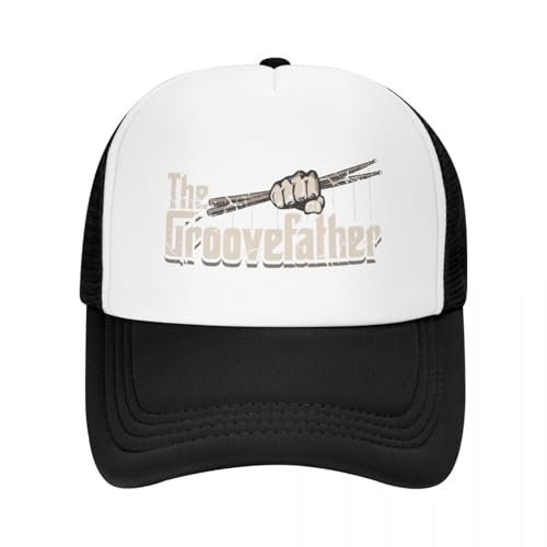 ZTQTQZZ Atmungsaktiv Mesh Baseballmütze Sporthut The Groovefather Baseballkappe mit Vintage-Schlagzeuger-Design Snapback-Mütze Militär-Taktikkappe Damen Strandvisier Herren von ZTQTQZZ
