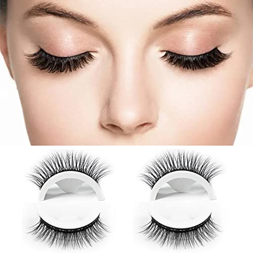 Wiederverwendbare selbstklebende falsche Wimpern kein Kleber oder Eyeliner Wimpern einfach anzubringen rutschfest wasserdicht selbstklebend falsche Wimpern für Frauen 2 Paar (F08) von ZTVOWTO