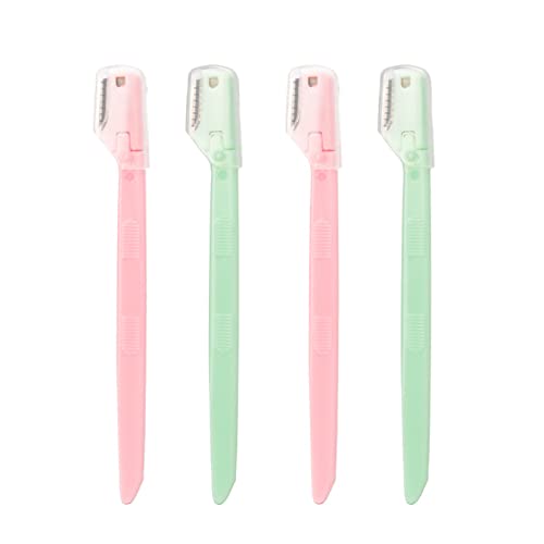 Augenbrauenrasierer, 4 Stück, kleiner Augenbrauenrasierer, Mehrzweck-Peeling, Dermaplaning-Werkzeug, Trimmen und Rasieren, für Frauen und Männer, mit Präzisions-Abdeckung und Aufbewahrungsbox von ZTXPRO