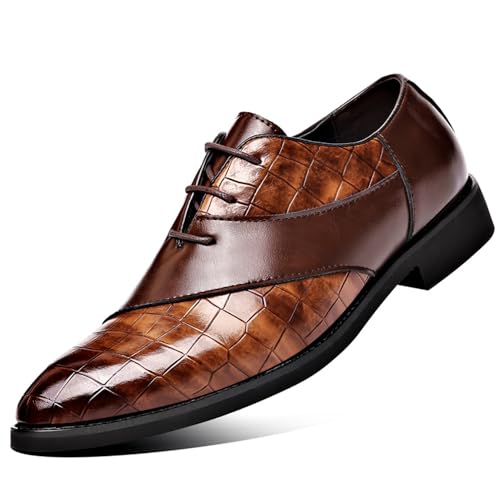 ZUAUOOT Herren Klassisch Modern Dress Oxfords Schuhe Business Formal Derby, Braun, 38.5 EU von ZUAUOOT