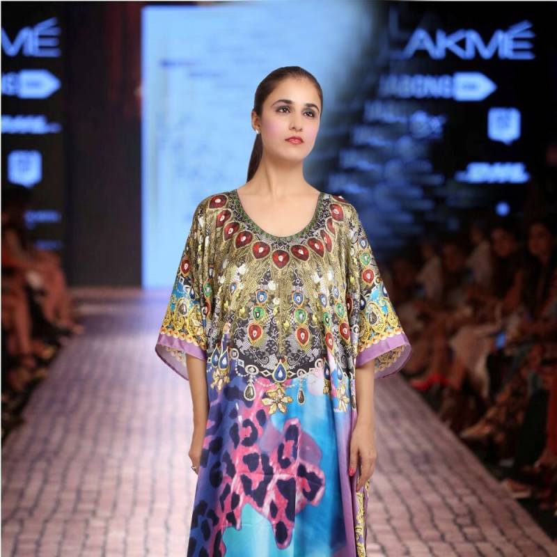 Animal Print Kaftan Kleid Jeweled Silk Feel Beach Cover-Up von ZUBEDABOUTIQUE