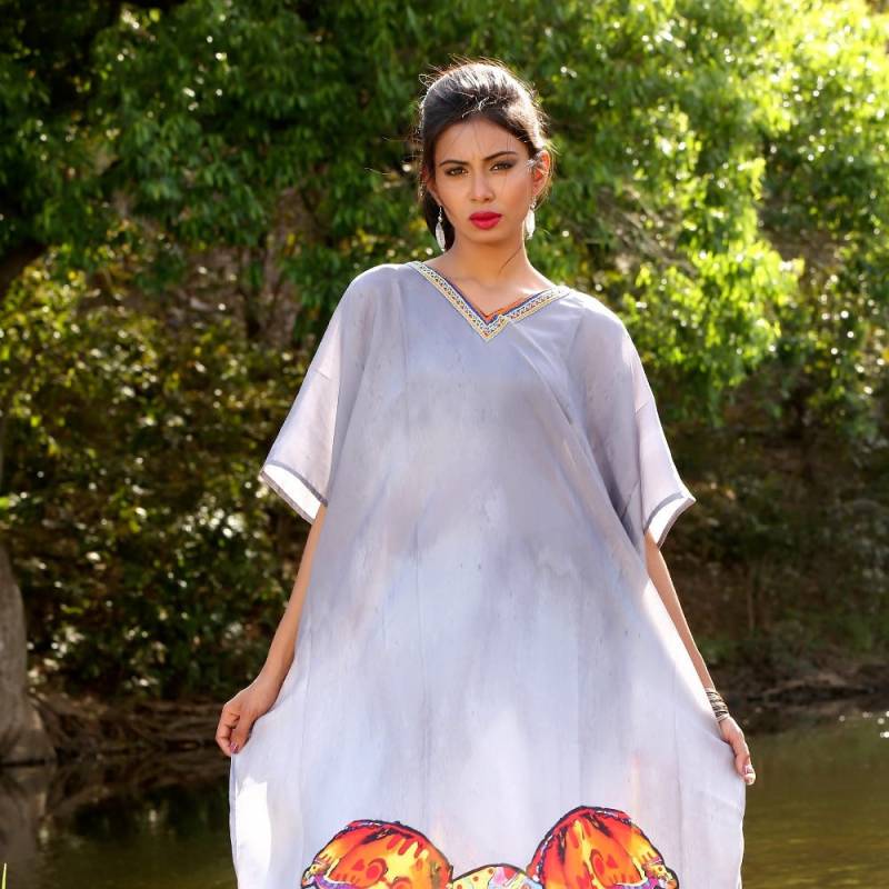 Plus Size Seidenkaftan Picasso Inspirierte Strandvertuschung von ZUBEDABOUTIQUE