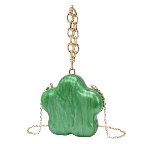 ZUC Damen Star Bag Acryl Clutch Kette Schulter Crossbody Tasche Handytasche, Starlight Green, Einheitsgröße von ZUC