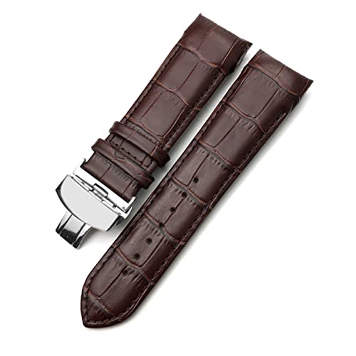 ZUC Echtes Lederarmband 22mm 23mm 24mm für Tissot T035 617 627 439 Braun Schwarz Kalbsleder Uhrenarmband Faltschließe (Color : T035 Brown, Size : 22mm) von ZUC