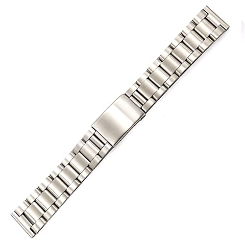 ZUC Für Rolex-Uhrenarmband 17 18 19 20 mm Stahl-Silber-gebürstetes Armband Old Style Oyster-Armband gerades Ende für Seiko-Uhrenarmband (Color : Silver Brush, Size : 18mm) von ZUC