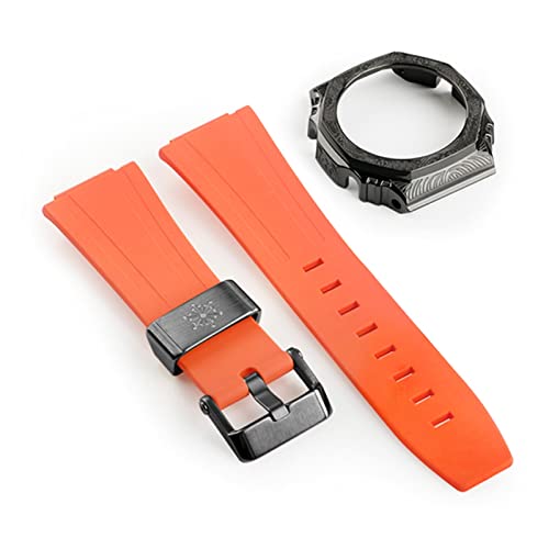 ZUC Geschnitzte Stahlmodelle GA-2100 Neuestes Design, fertiges Silikonarmband und Gehäuse GA2100 2110 Uhrenarmband und Metallgehäuse, Einheitsgröße, Achat von ZUC