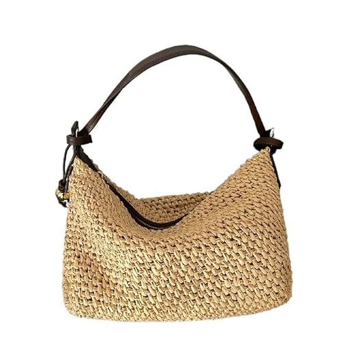 ZUC Gewebte Sommermode Strohtasche Strand Urlaub Crossbody Tasche Shopping Große Kapazität Schultertasche Handtasche Messenger Damen Frauen von ZUC