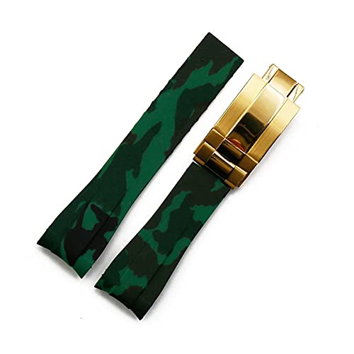 ZUC Kautschukband Herren Camouflage Uhrenzubehör Für Water Ghost GMT Wasserdichtes Silikonarmband Weiblich 20mm Herren Uhrenarmband (Color : Style B2, Size : 20mm) von ZUC