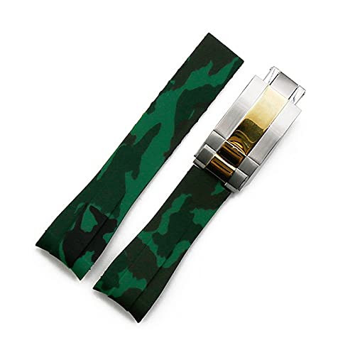 ZUC Kautschukband Herren Camouflage Uhrenzubehör Für Water Ghost GMT Wasserdichtes Silikonarmband Weiblich 20mm Herren Uhrenarmband (Color : Style B3, Size : 20mm) von ZUC