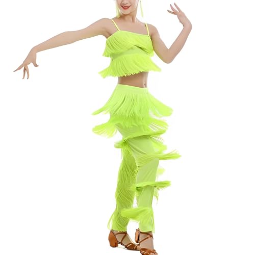ZUCKY Damen-Tanz-Top und Hose, 2-teiliges Set, für Ballsaal, Rumba, Tango, Salsa, Grün , Groß ZUCKY Damen-Tanz-Top und Hose, 2-teiliges Set, für Ballsaal, Rumba, Tango, Salsa, Grün , Groß von ZUCKY