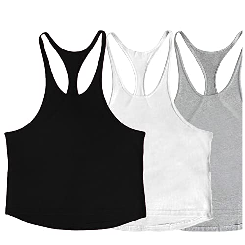 ZUEVI Herren Stringer Tank Tops Muskelschnitt Bodybuilding Gym Weste Y-Rücken Fitness T-Shirts, Schwarzweiß&grau, X-Groß ZUEVI Herren Stringer Tank Tops Muskelschnitt Bodybuilding Gym Weste Y-Rücken Fitness T-Shirts, Schwarzweiß&grau, X-Groß von ZUEVI