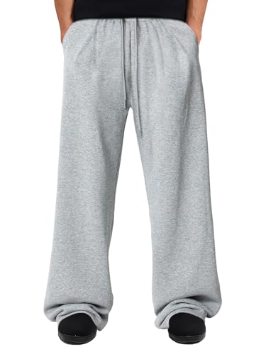 ZUGJAM Herren-Sweathose mit weitem Bein, Lounge-Sweathose mit Taschen, A Grey, X-Klein von ZUGJAM