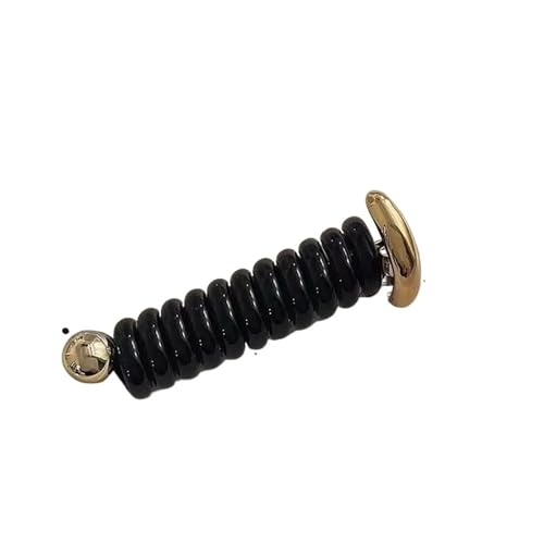 1 paar Mode Stil Spirale Haar Gummi Metall for Mädchen Und Frauen Haar Zubehör Kopf Band Clip Haar Zubehör Bogen(Black) von ZUGLQYSX