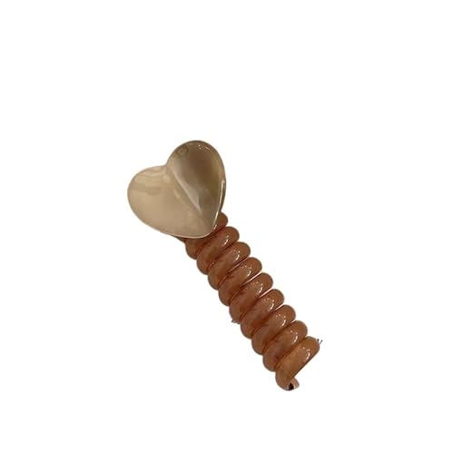 1 paar Mode Stil Spirale Haar Gummi Metall for Mädchen Und Frauen Haar Zubehör Kopf Band Clip Haar Zubehör Bogen(Hoary heart) von ZUGLQYSX