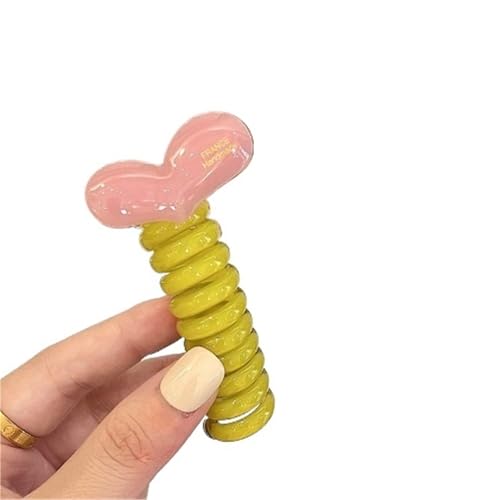1 paar Mode Süße Herz Telefon Draht Linie Elastische Gummi Geflochtene Elegante Haar Seil Krawatte for Frauen Mädchen Hochzeit Haar zubehör(2) von ZUGLQYSX