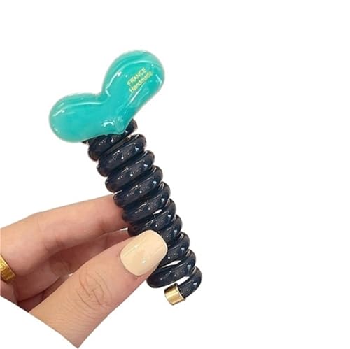 1 paar Mode Süße Herz Telefon Draht Linie Elastische Gummi Geflochtene Elegante Haar Seil Krawatte for Frauen Mädchen Hochzeit Haar zubehör(5) von ZUGLQYSX