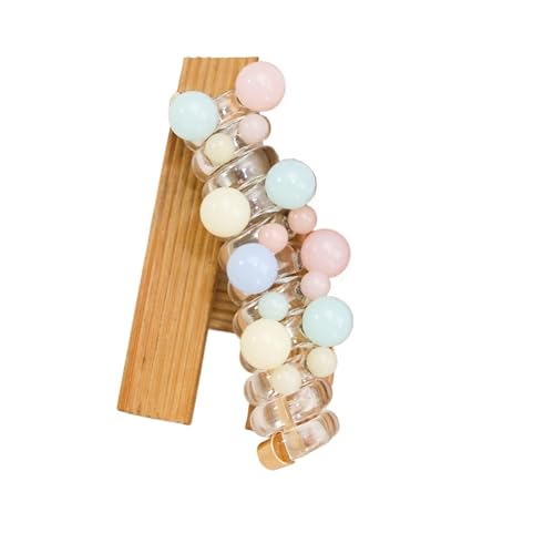 1 paar Telefon Kabel Haargummi Bunte Perle Perlen Klare Farbe Telefon Draht Elastische Haar Band Pferdeschwanz Halter Frauen Zubehör(GRAY) von ZUGLQYSX