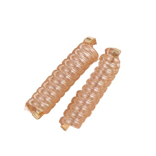 2 stücke Bogen Elastische Gummibänder for Frauen Mädchen Telefon Draht Haar Krawatten Schleife Spirale Spule Haarbänder Pferdeschwanz Halter Zubehör(Style B- champagne) von ZUGLQYSX