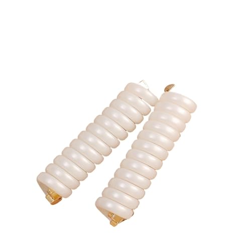 2 stücke Bogen Elastische Gummibänder for Frauen Mädchen Telefon Draht Haar Krawatten Schleife Spirale Spule Haarbänder Pferdeschwanz Halter Zubehör(Style B- white) von ZUGLQYSX