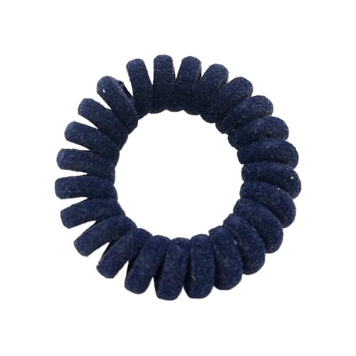 5 teile/paket Samt Telefon Spule Haarbänder Frauen Spirale Haar Krawatten Mädchen Haar Ringe Seil Einfarbig Haar Zubehör Scrunchy(Dark blue) von ZUGLQYSX