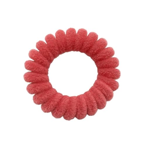 5 teile/paket Samt Telefon Spule Haarbänder Frauen Spirale Haar Krawatten Mädchen Haar Ringe Seil Einfarbig Haar Zubehör Scrunchy(Pink) von ZUGLQYSX