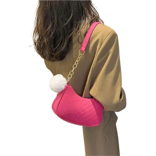 ZUGLQYSX Damen Halbmond Schultertasche Damen Mini-Schultertaschen Filz Damentaschen Unterarm-Handtaschen Crescent Satteltaschen FüR Reisen, Arbeit Und Alltag(Color5) von ZUGLQYSX