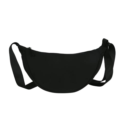 ZUGLQYSX Damen Halbmond Schultertasche Messenger Bag Umhängetasche Schultertasche Halbmondtasche FüR Reisen, Arbeit Und Alltag(Black) von ZUGLQYSX