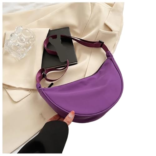 ZUGLQYSX Damen Halbmond Schultertasche Nylon Umhängetasche Knödeltasche Halbmond Unterarmtasche FüR Reisen, Arbeit Und Alltag(Color1) von ZUGLQYSX