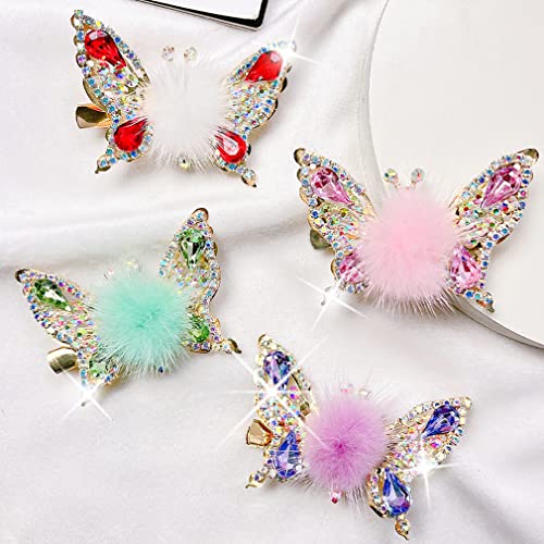 2 Stück Fliegende Schmetterling Haarnadel, Flying Butterfly Hairpin, 3D Glänzende Schmetterling Haarspangen, Schmetterling Strass Haarspangen, Frauen rutschfest Mode Haarspangen Haarschmuck (Grün) von ZUICC