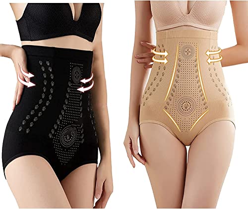 ZUICC 2PCS IONSTech Unique Fiber Restoration Shaper, Far Infrared Negative Oxygen Ion Fat Burning Tummy Control High Waist Underwear, Graphene Honeycomb Tightening & Body Shaping Slips für Frauen (L) von ZUICC