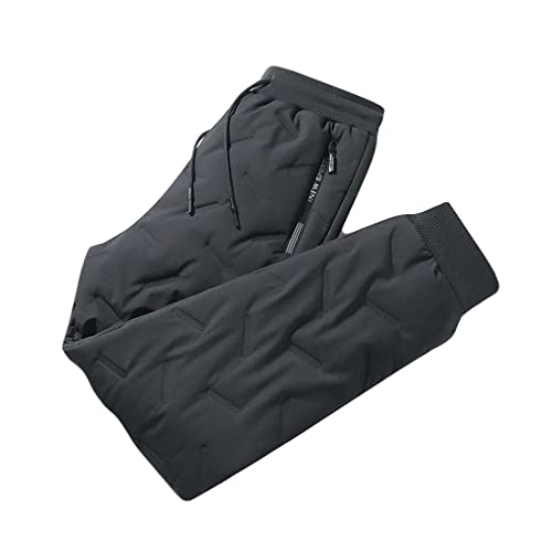 ZUICC Fleece verdickte lässige warme Jogginghose, Herren Thermo-Fleecehose Verdicktes Fleece Gefüttert Freizeit-Sporthose, Winter Warme Freizeithose Feldhose Jagdhose Laufhosen (2XL, Grau) von ZUICC