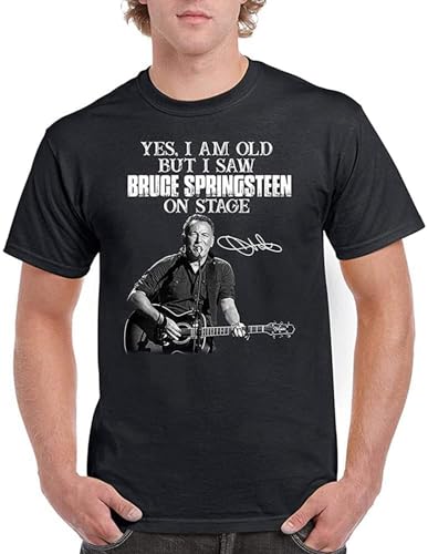 Men's Yes I Am Old But I Saw Bruce-Springsteen On Stage T-Shirt Vintage Gift Black Size L von ZUINBU
