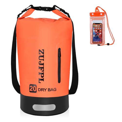 ZUJFPL Dry Bag Wasserdichter schwimmender Rucksack, 10 l/20 l/30 l, wasserdichte Tasche für Damen und Herren, Roll-Top-Kompressionssack hält die Ausrüstung trocken für Bootfahren, Kajakfahren, Surfen, von ZUJFPL