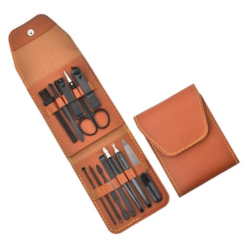 12 Stück Tragbares Nagelpflegeset für Männer und Frauen mit PU-Reisetaschen Edelstahl Maniküre Pediküre Zubehör Professionelles Nagelset von ZUJIABAO